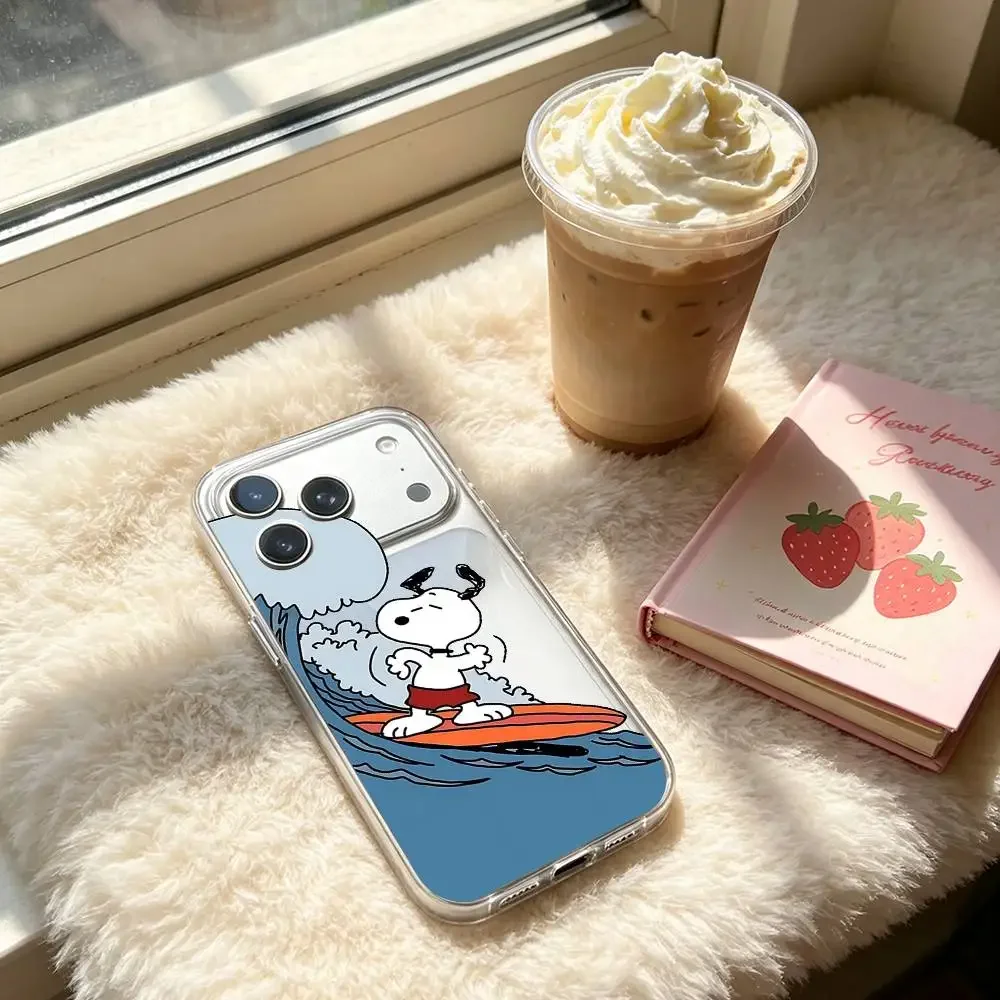 Cute S-snoopy-h Phone Case For IPhone 17/16/15/11/13/14 Pro Max Plus/X/Xr/Xs Max/12mini Air Transparent Clear