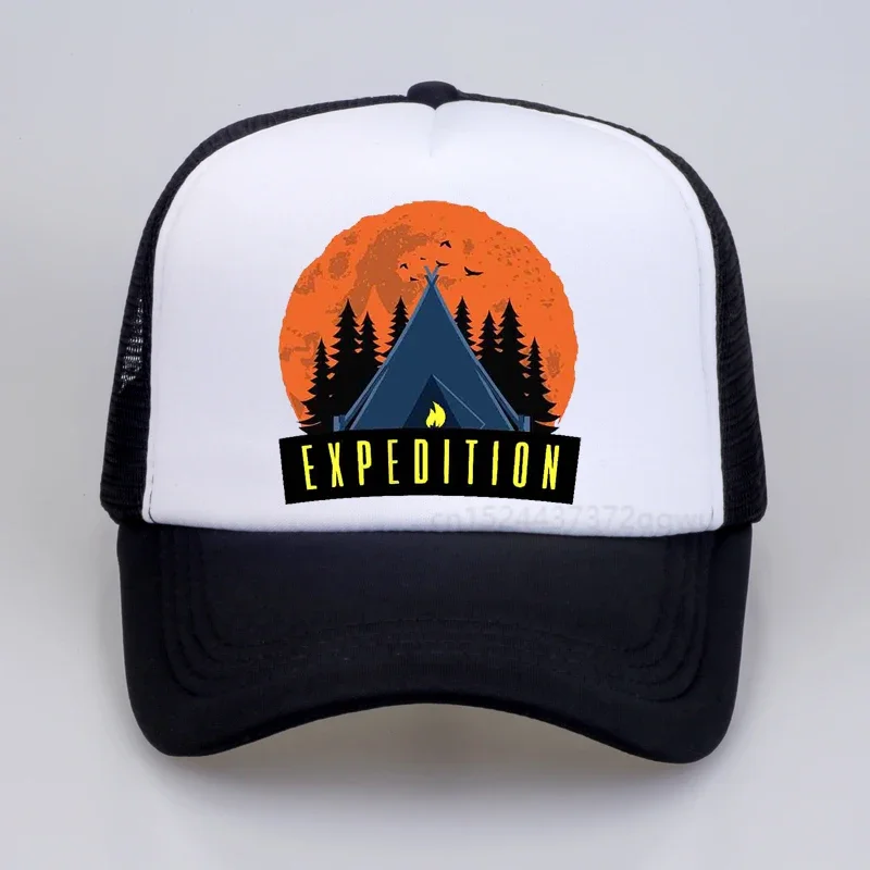 Summer outdoor Camping men Breathable trucker cap Fashion brand cool Unisex Night Expedition Campfire Camping Baseball cap