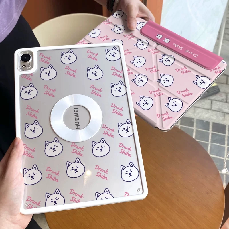 Cartoon Cute Kitten iPad Case For iPad Pro 11 13In 2025 iPad Pro 12.9in Air7 10th M4 M5 MINI Magnetic Detachable Acrylic Cover