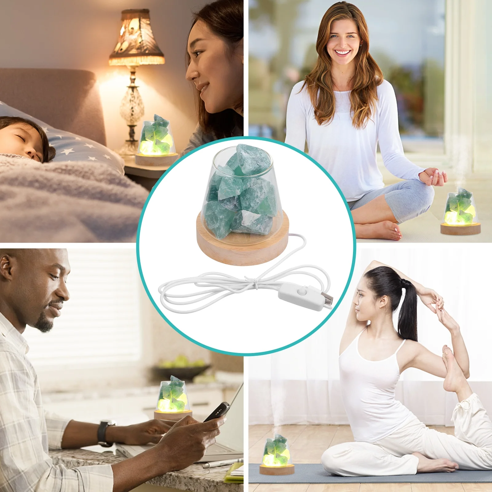 

Lamp For Home Crystal Scent Diffuser With Warm Led Light For Bedroom Bathroom Living Room Essential Oil Warmer