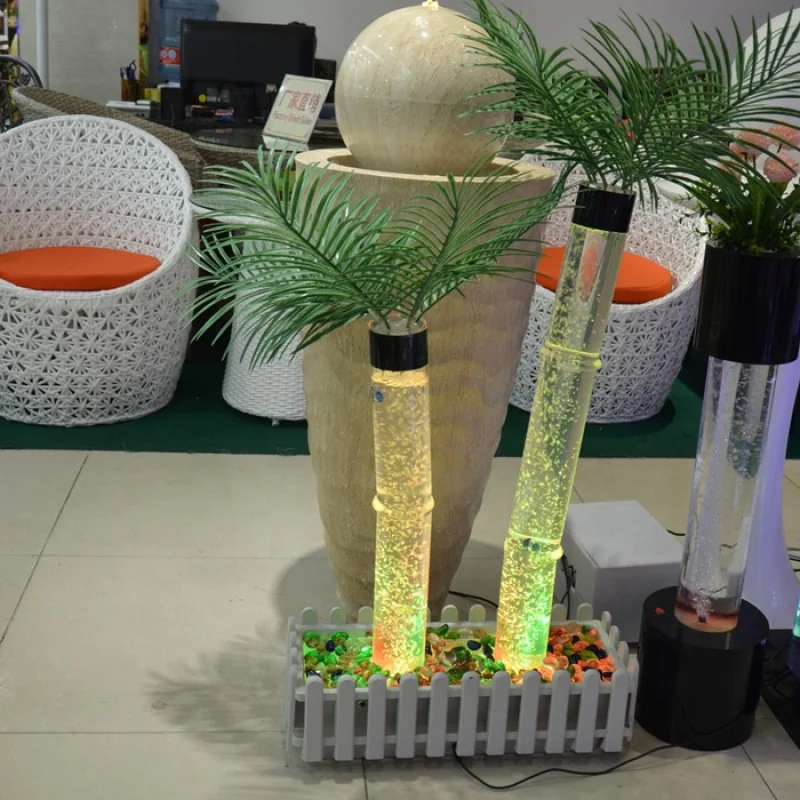 

Customized. coffee shop plant decoration led lighting bubble tube light tree coffee shop furniture