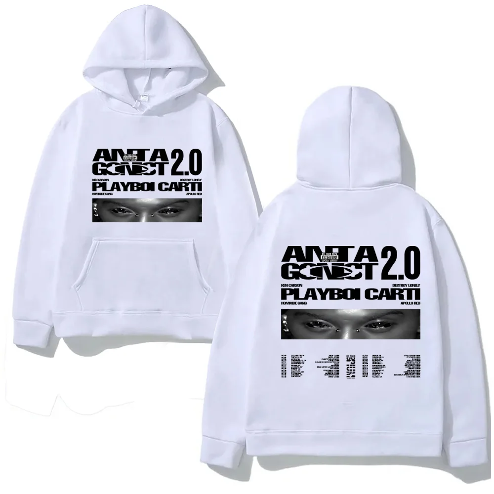 Playboi Carti-Antagonist TOUR Hooded With Pocket Fleece Comfortable Sweatshirt Clothes Moletom Vintage High Quality Pullovers