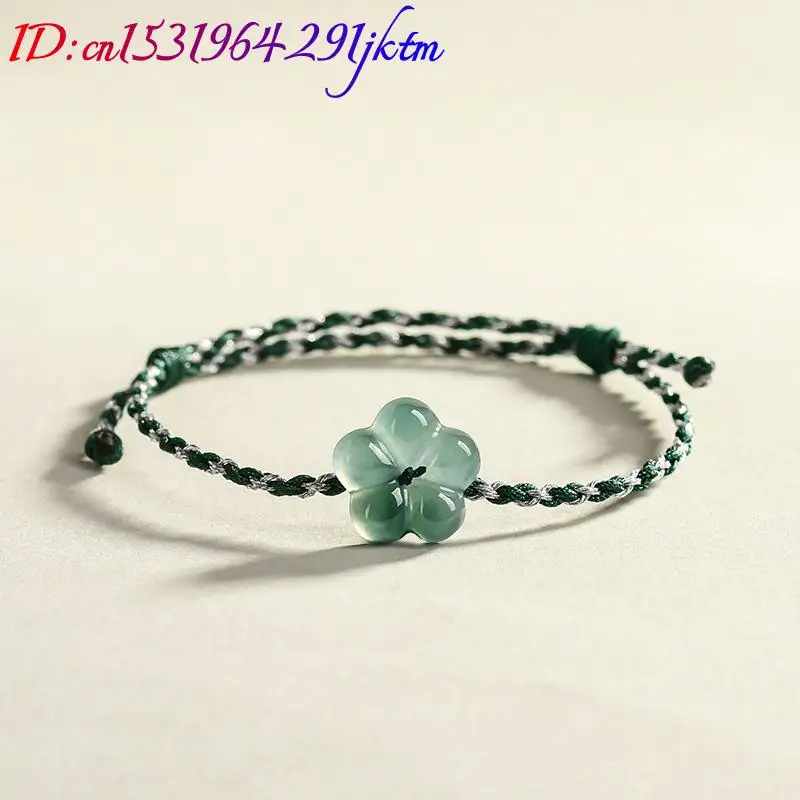 Burmese Jadeite Flower Bracelet Natural Jade Charm Fashion Accessories Vintage Gifts for Women Talismans Luxury Bangle view 2