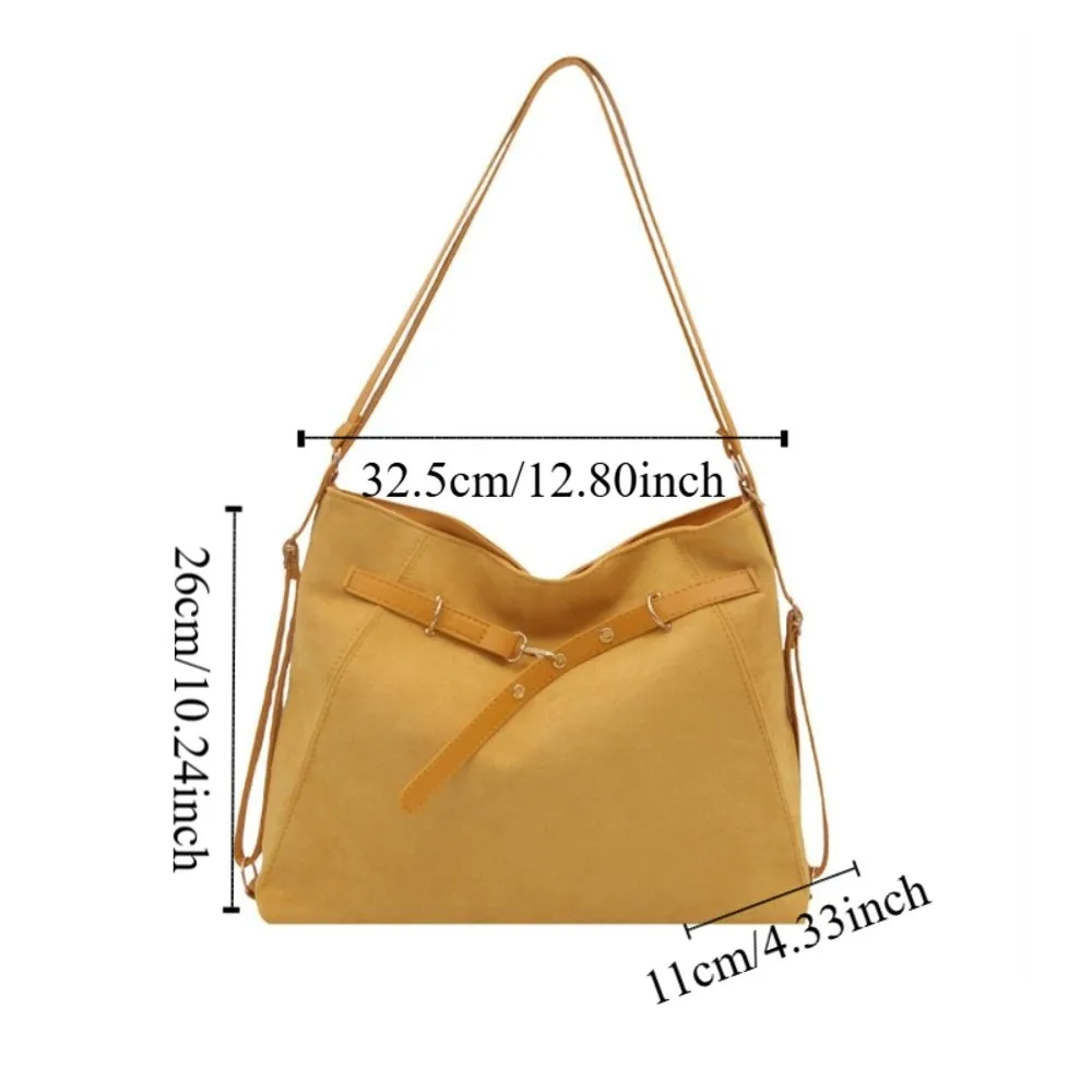 Sac fourre-tout en daim de grande capacité, mignon, Vintage élégant, sac à bandoulière de transport, sac à main de couleur Pure, sac Hobo pour filles
