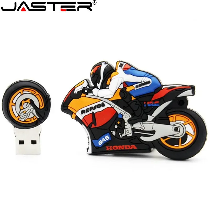 Motorcycle Cartoon High-speed USB Flash Drive 64GB 32GB Pen Drives Sports Car Memory High-capacity USB Stick 128GB Creative Gift