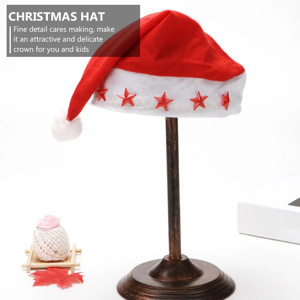 

3pcs LED Santa Hat Christmas Party Headdress Performance Props Five Costumes Elegant Photo Video Accessory Fine