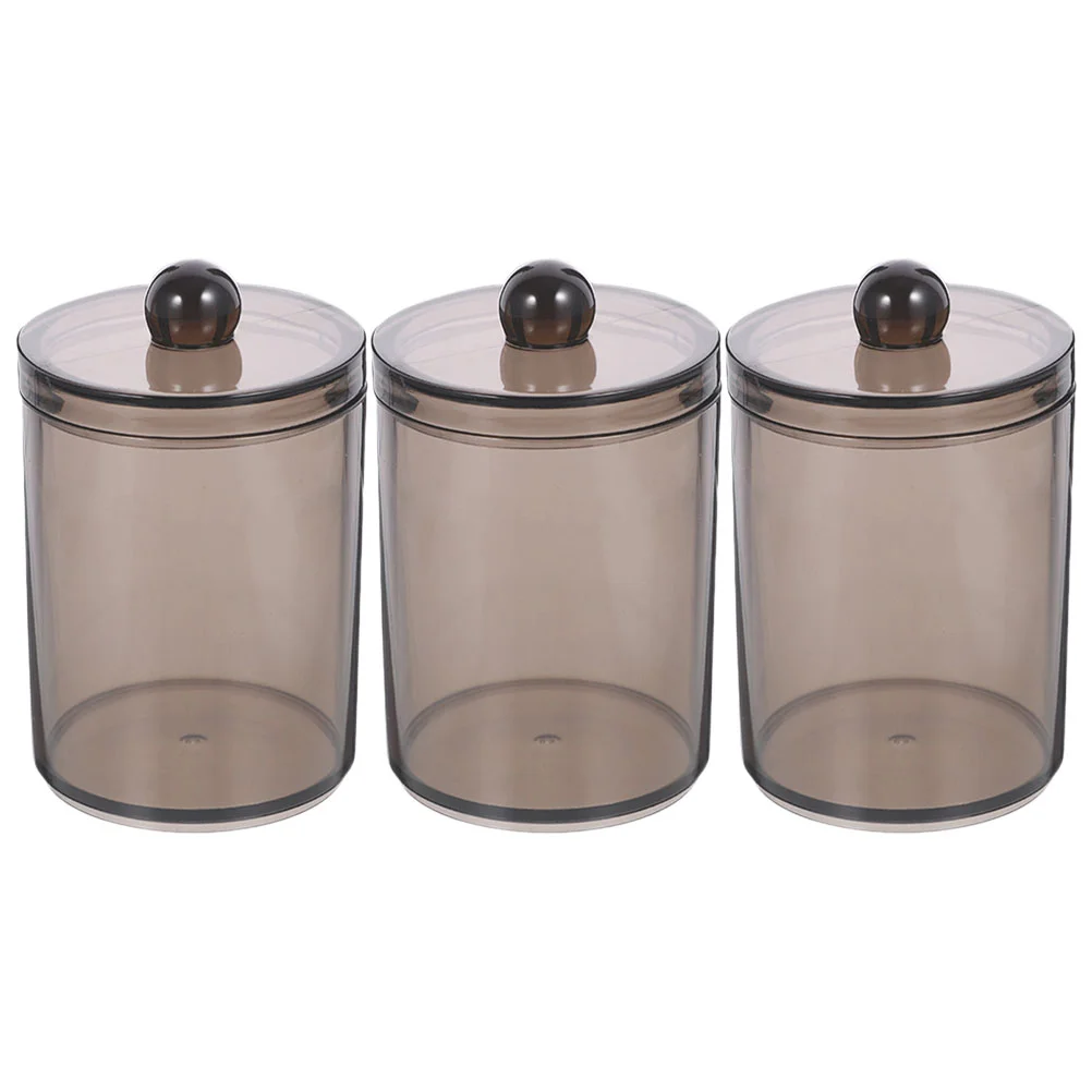 

3Pcs Black Transparent Cotton Swab Box Storage Container Dustproof Sturdy Lid Space Saving Compact Lightweight Home Office Hotel