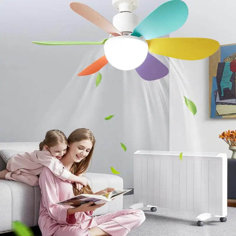 Ventilateur de Plafond LED avec Télécommande, Intensité Réglable à 3 Vitesses, Montage Encastré, pour Salle d'Étude et Salon
