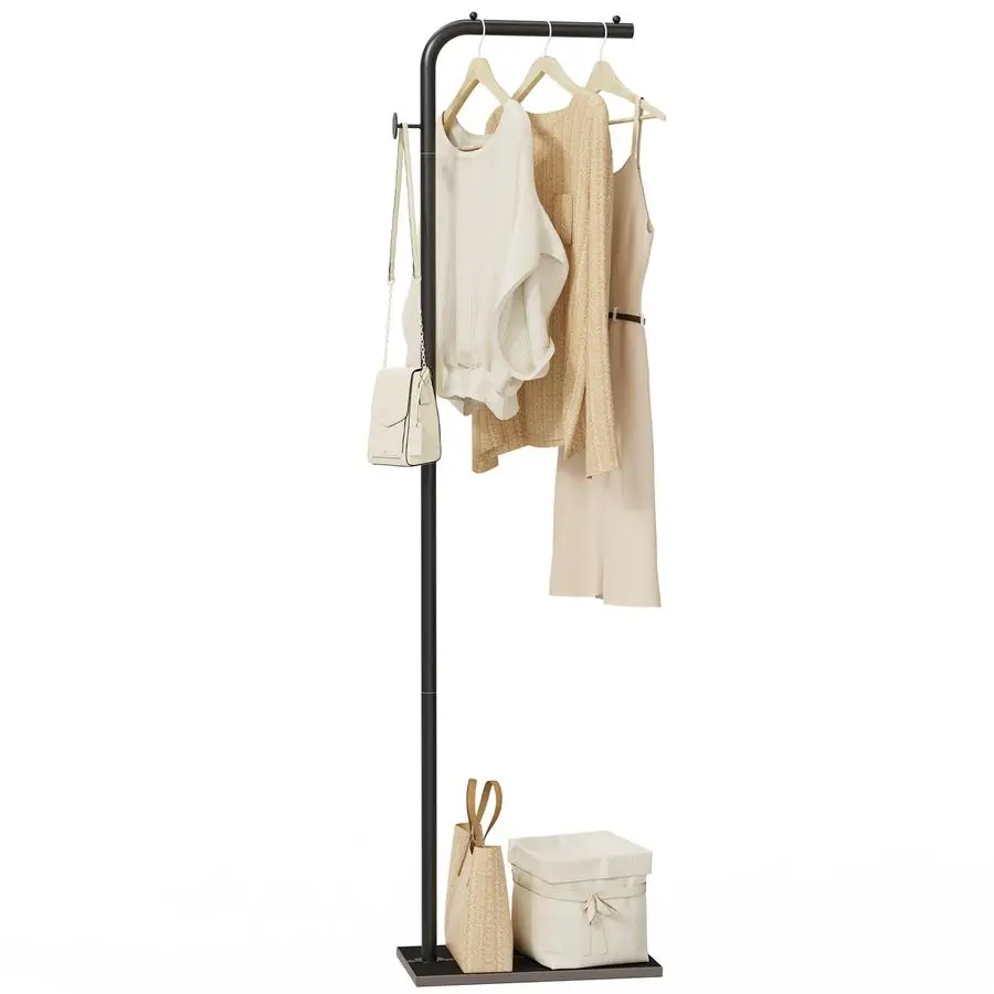 

Coat Rack, Portable Lshaped Clothes Rack with Hook, Modern Hanger, Sturdy Freestanding Metal Clothing Rack, Used in Bedroom, Ent