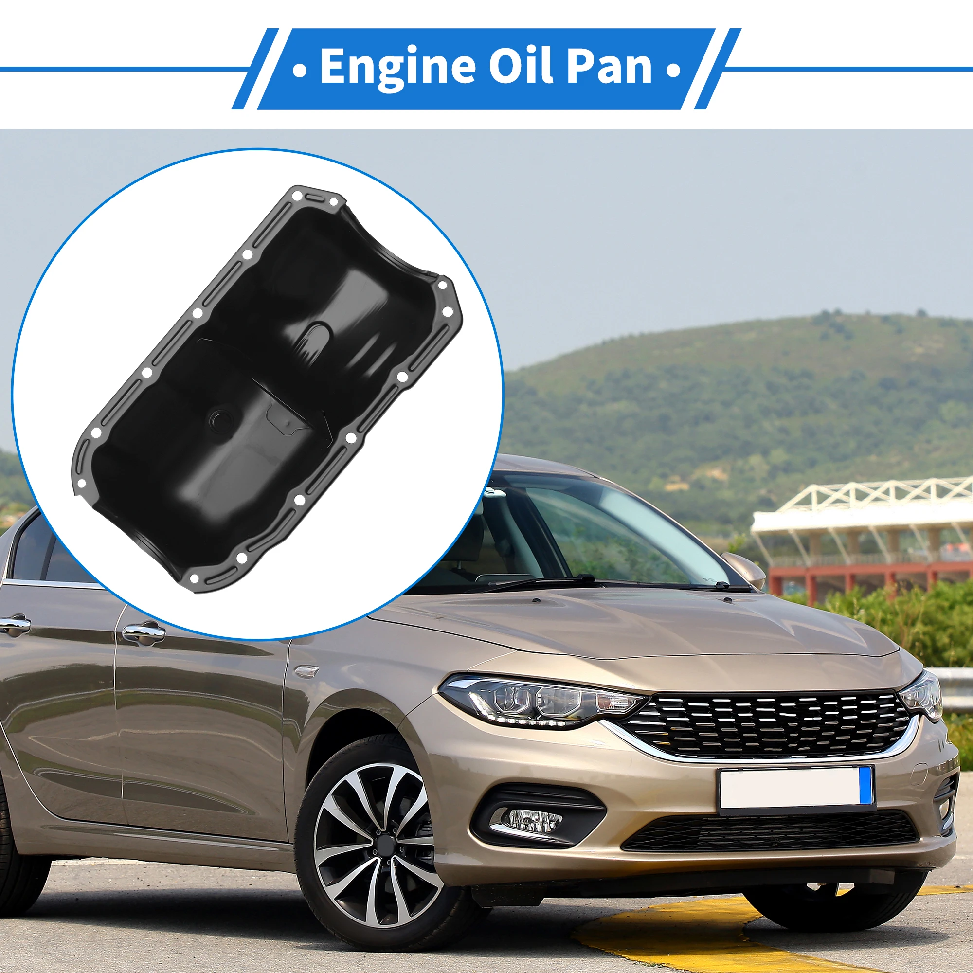 

UXCELL 1 шт. No 46543513 Масляный поддон двигателя для Fiat 500 2007-2024 Железный Черный