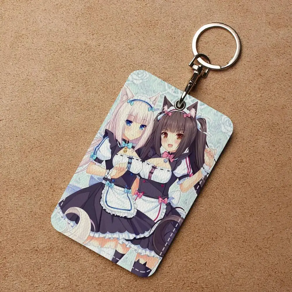أنيمي Nekopara مكتب التموين الرجال والنساء بطاقة الائتمان Keyrings بطاقة الطالب حامل بطاقة الهوية بطاقة حامل الاعتماد