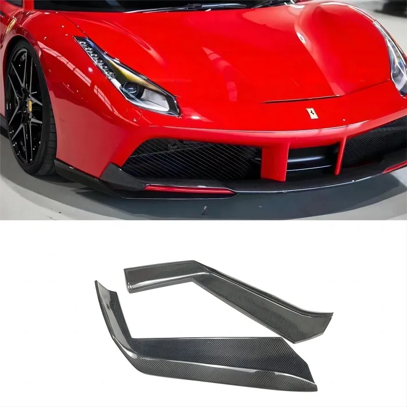 

Carbon Fiber Front Bumper Protector for Ferrari 488 GTB 2015-2018 FRP Front Bumper Lip Fin Splitter Spoiler Canard Body Kit