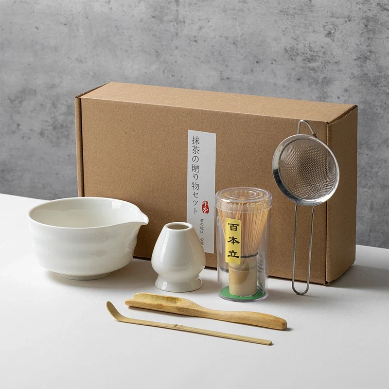 Japanese Matcha Blender Ceremony 4/5/6/7pcs Set Ceramic Chawan Bowl Bamboo Whisk and Tea Scoop Matcha Tools Kit for Tea Lovers - view 6