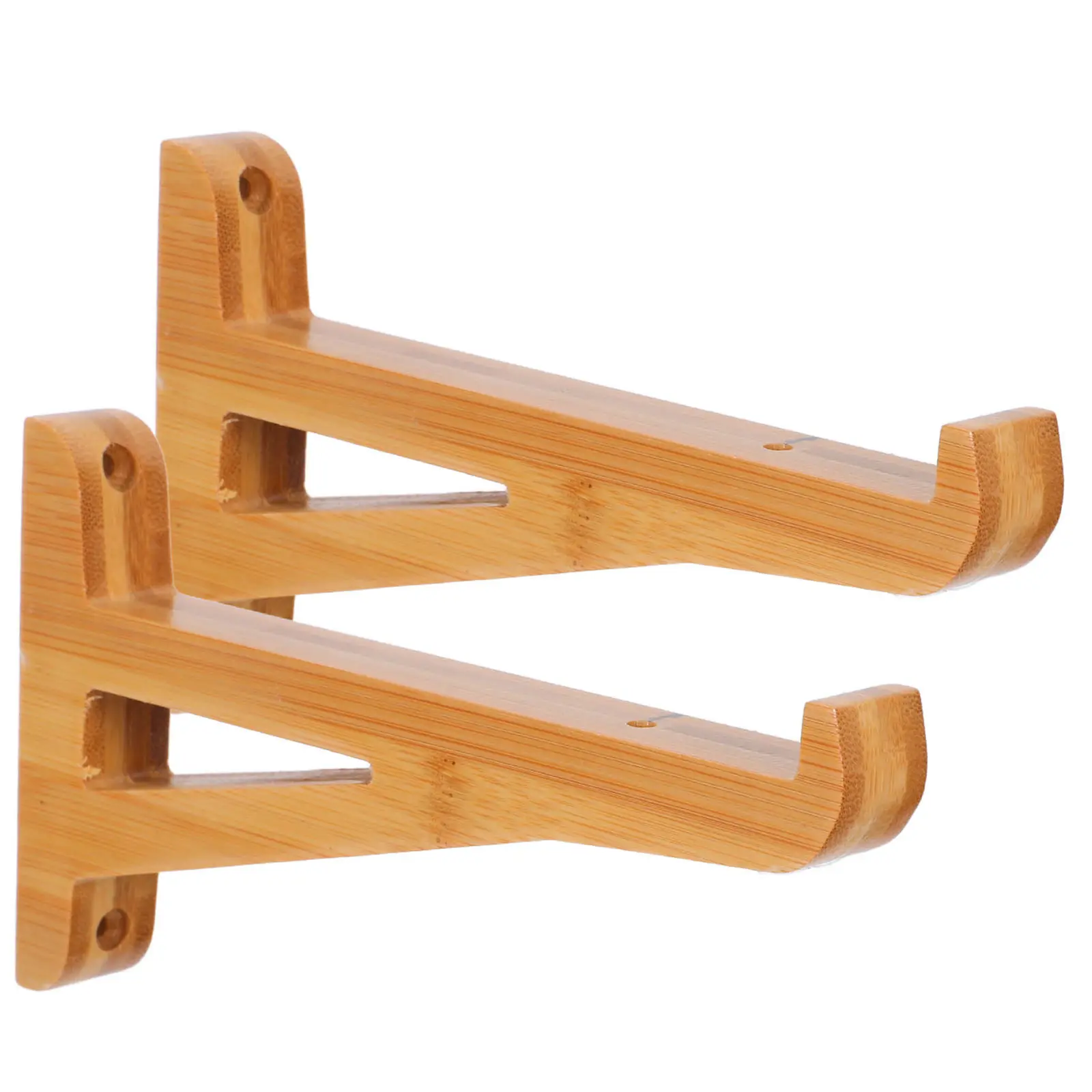2Pcs Wooden Wall Shelf Brackets Triangular Structure Scientific Pressure Distribution Floating Shelf Mount DIY Home Decor Kit