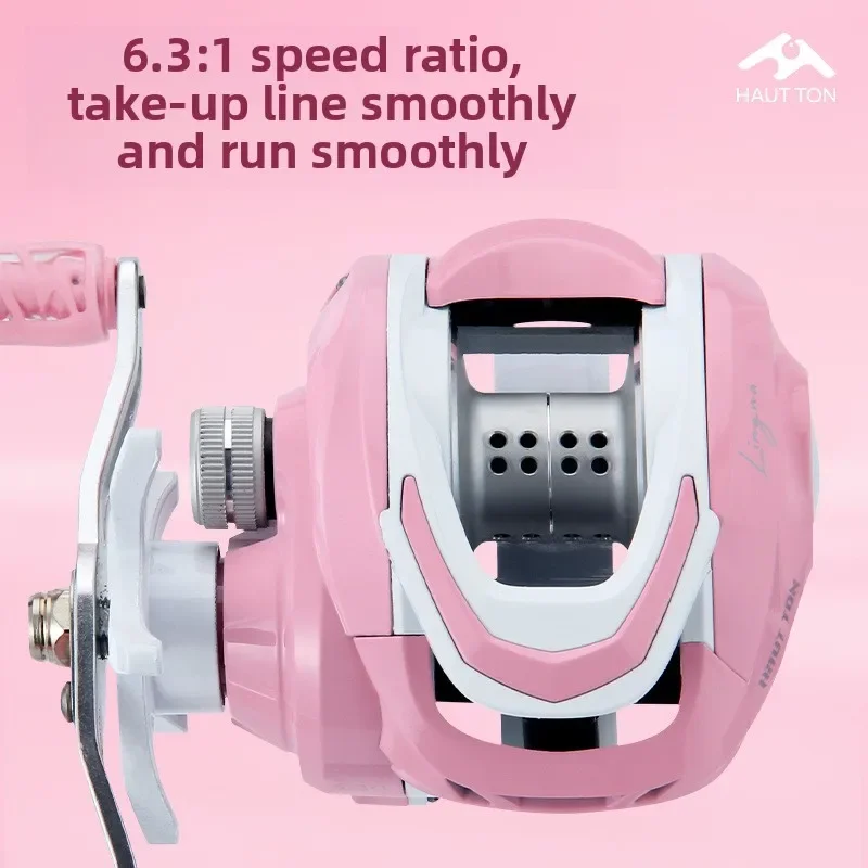 ピンクの水滴型リール、遠投釣りリール、リムーバブルフォースアラーム付きミニオブジェクトフィッシングリール-63-1