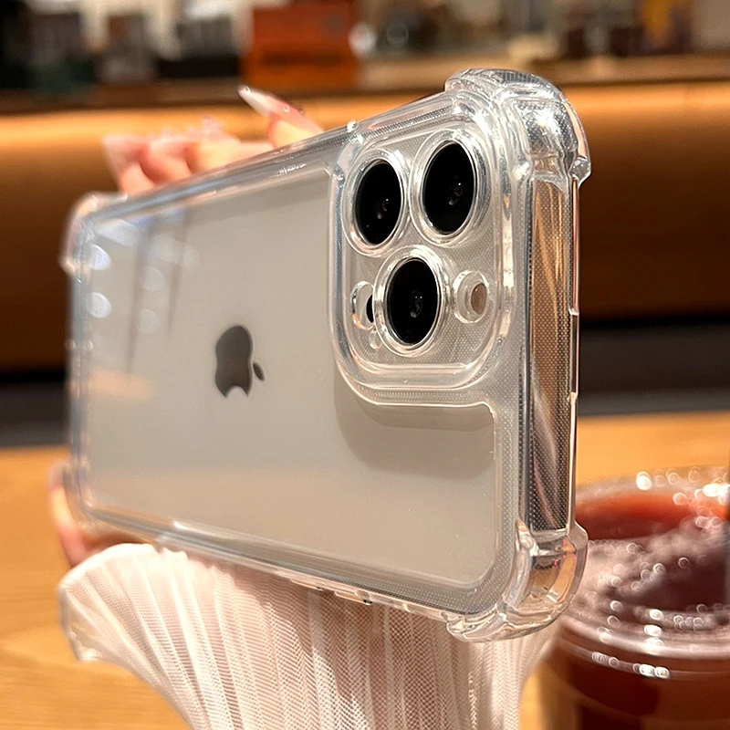 Luxury Shockproof Transparent Case For iPhone 15 16 14 13 12 11 Pro Max X Xs XR Max Bumper Cases Cover