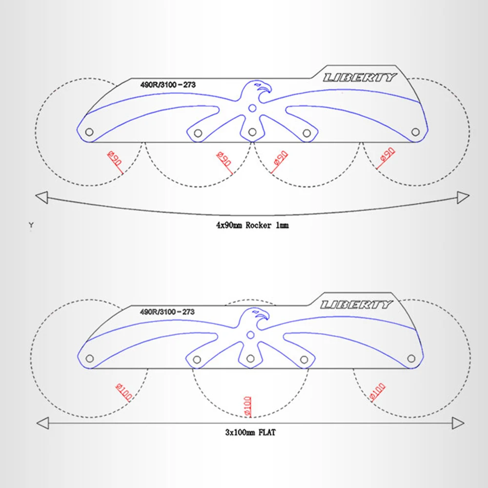 100% Original Flying Eagle LIBERTY Inline Skate Frame 4*90mm Rockered 3*100mm Flat FSK Speed Slalom Skating Base Patines Chase