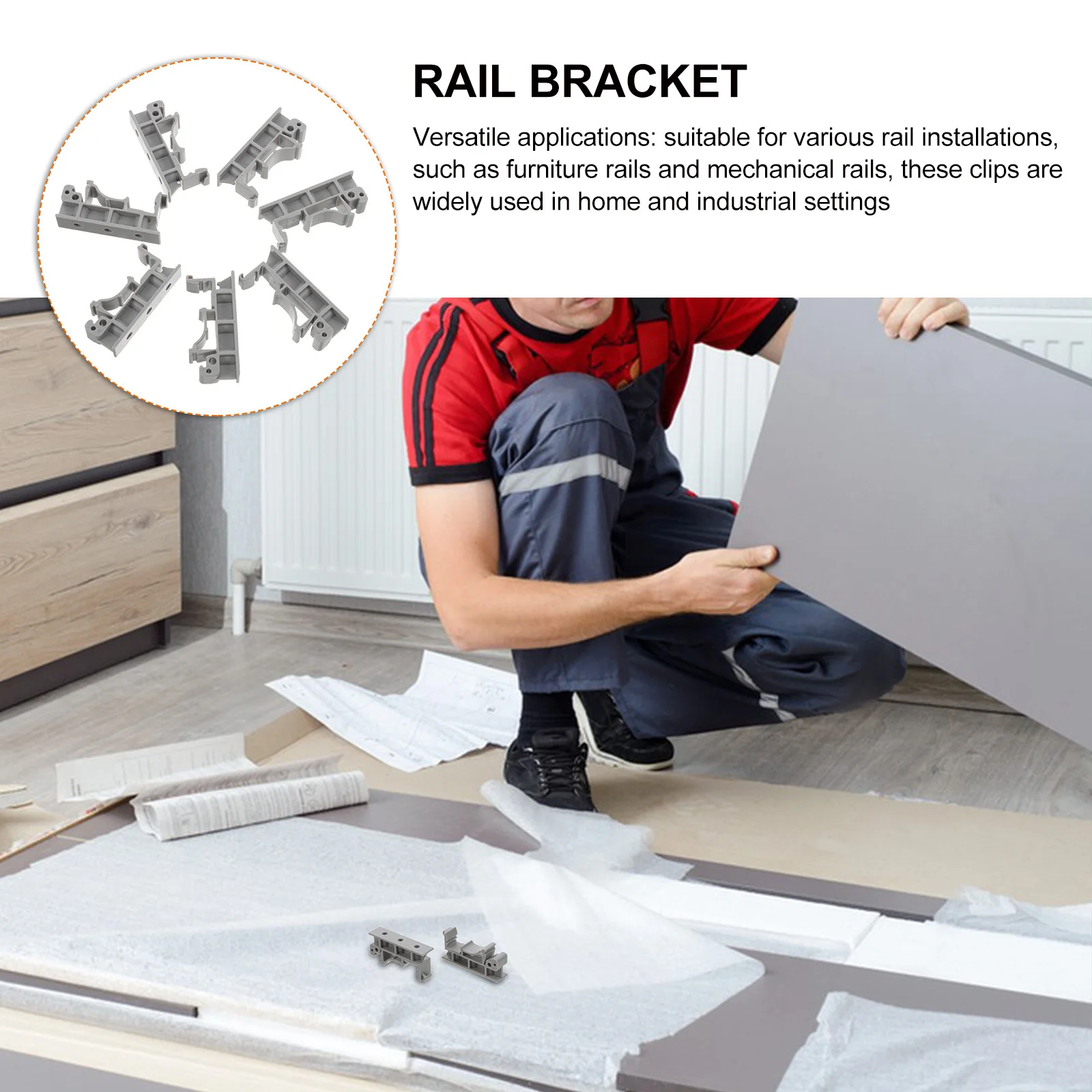 

20Pcs Din Rail Mounting Bracket Carrier Clips Reliable Stability Furniture Rails Mechanical Rails Home Industrial Use