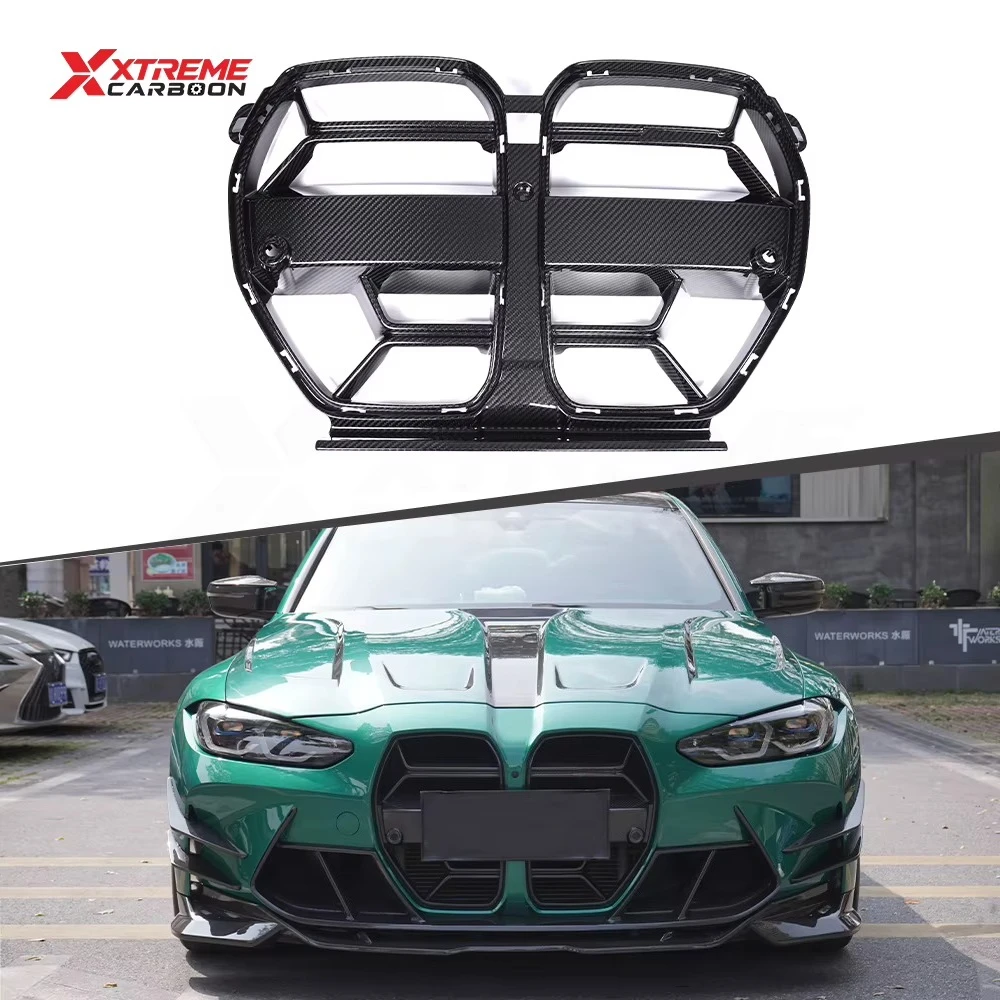 Dry Carbon Fiber CSL Style Front Radiator Grille Double Kidney Bumper For  G80 G81 M3 G82 G83 M4 Frame Trim Splitter Spoiler