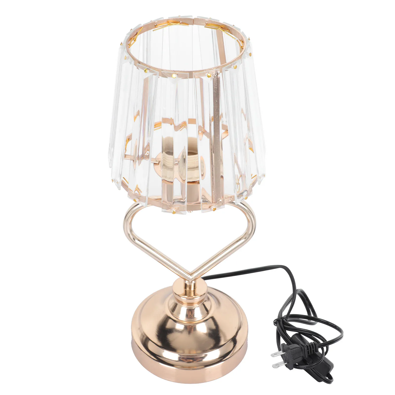 

1Pcs Heart Table Lamp Decorative Crystal Bedroom Bedside Light Creative Night Office Reading Entertainment
