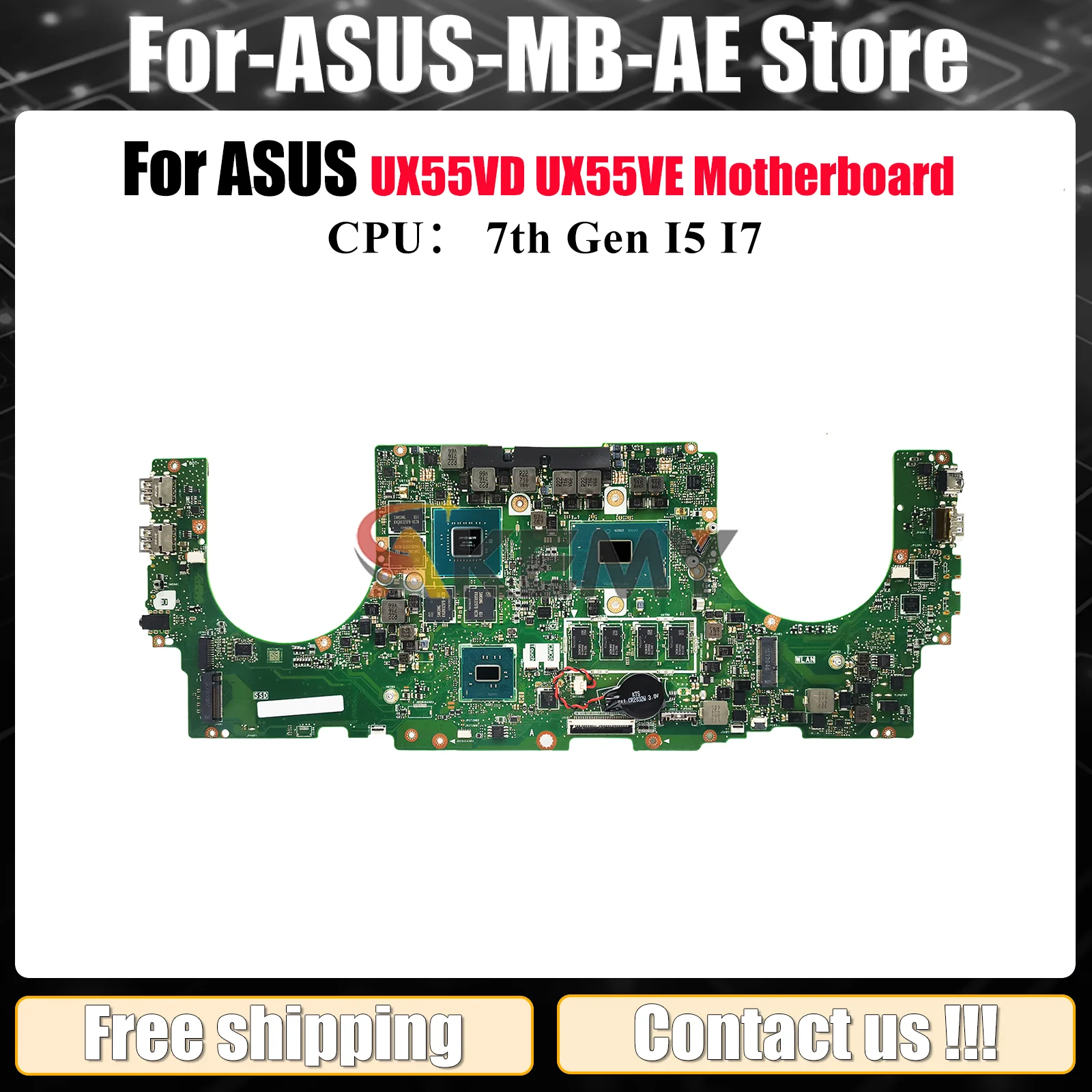 

UX550VD Laptop Motherboard For ASUS ZenBook UX55VD UX550 UX580G UX55VE Notebook Mainboard With I5 I7 CPU 100% tests OK fast ship