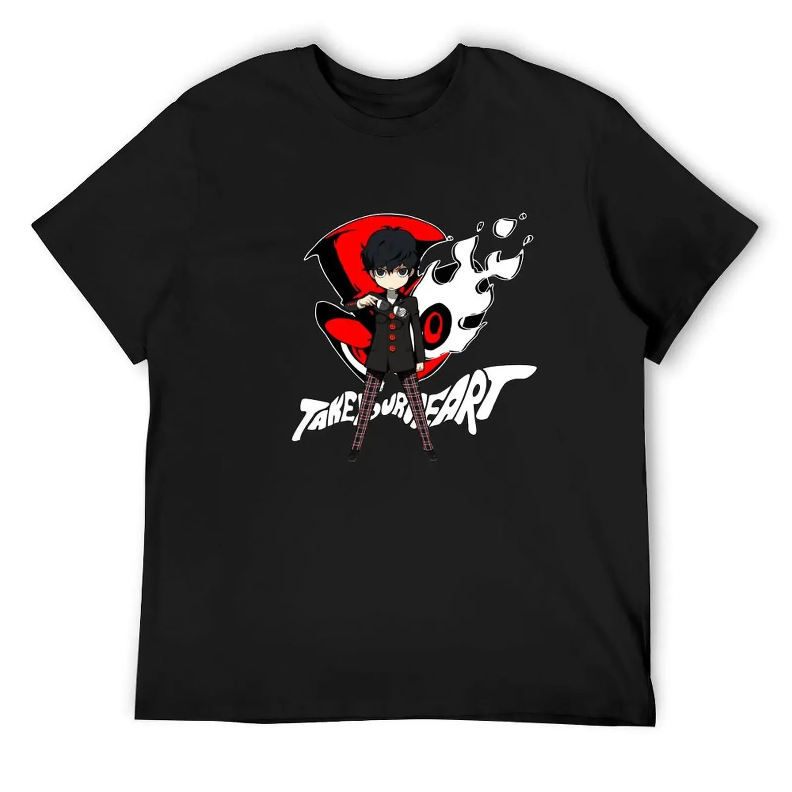 Chibi Protagonist will take your heart T-Shirt heavyweights summer tops tees black t-shirts for men