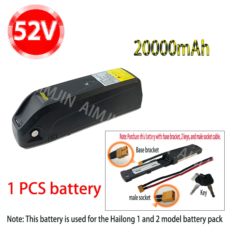 

18650 lithium battery for Hailong 1-2 EBike Battery 52V 20ah Electric Bicycle Batteries for Bafang 250W 500W 750W 1000W 1500W