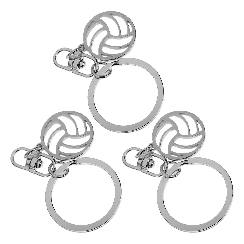 

3 Pcs Volleyball Keychain Portable Handbag Exquisite Compact Stainless Steel Pendant