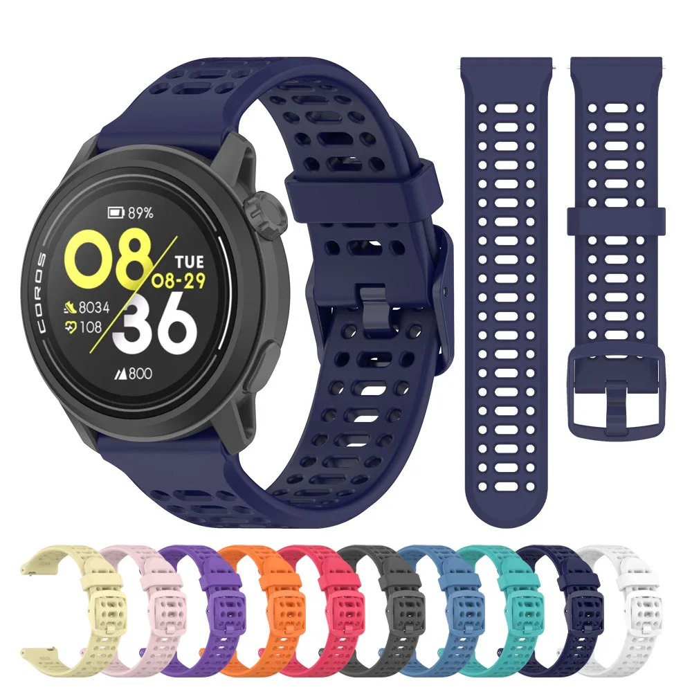 Силиконовый ремешок 20 мм 22 мм для COROS PACE 3, спортивный браслет для часов COROS PACE 2/APEX 2 Pro 42 мм 46 мм, сменные браслеты