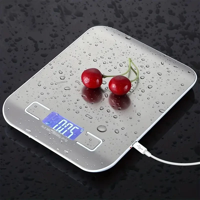 Balança digital da cozinha, multi-função, portátil, com tela do lcd, balança eletrônica com carregamento do usb, cozimento, ferramentas de medição