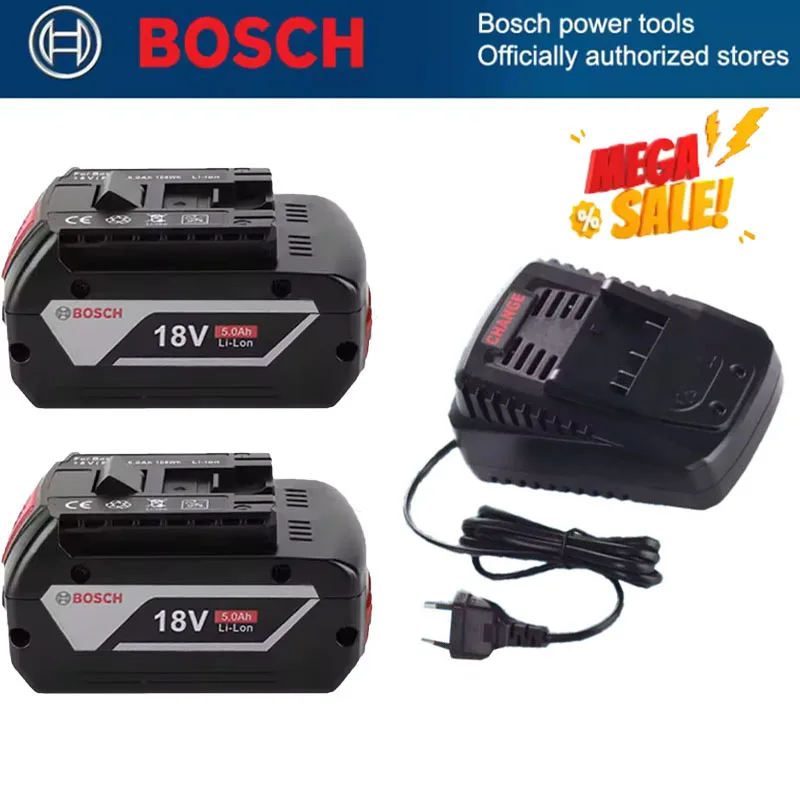 

100% Original 18V BOSCH Battery 5Ah/6Ah, for BOSCH BAT609 BAT609G BAT618 BAT618G 37618-01, BSH180 Series of electric tools