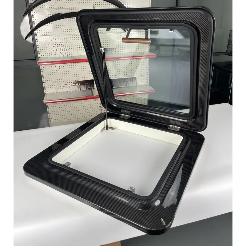 Custom Triple Tempered Glass Carbon Fiber Roof Escape Skylight Heavy Off-road