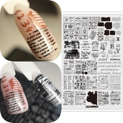 Newspaper Splice Theme Printed Steel Plate Nicole Diary Stamping Plates Letter Number Inscription Printing Stencil Template Tool