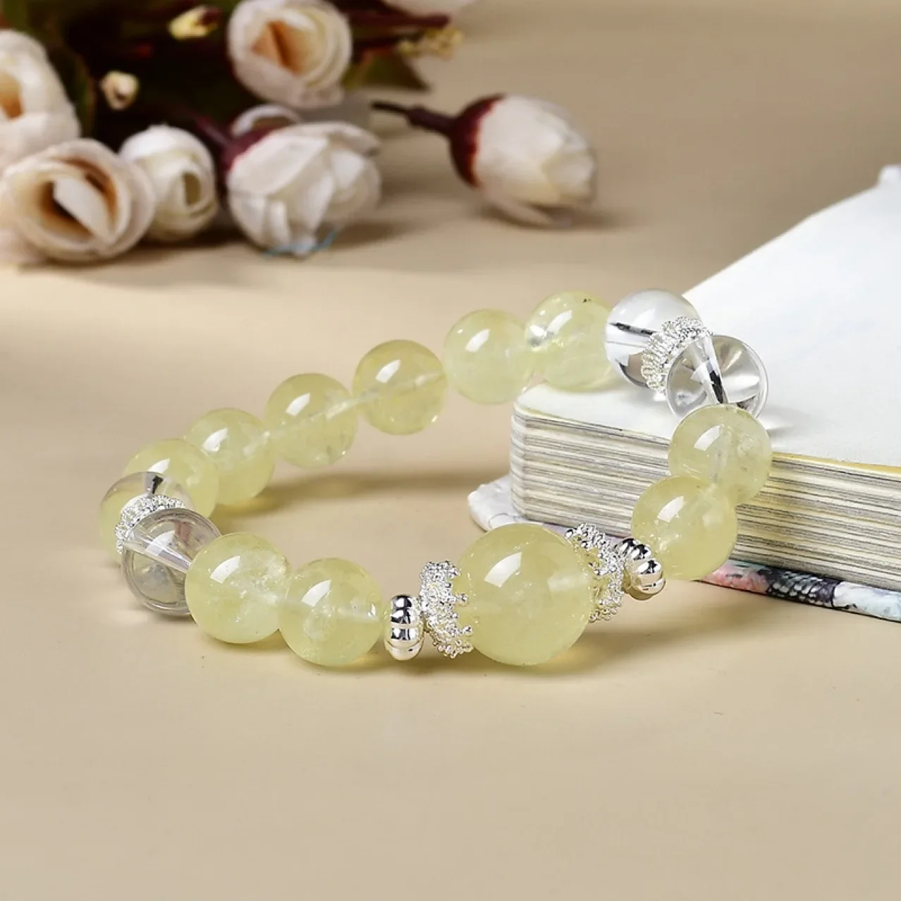 

Natural Citrine White Crystal Fashion Light Luxury Design Original Niche Women's Lucky Bracelet