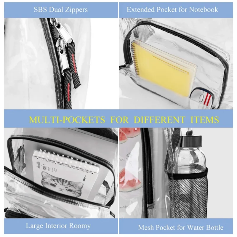 Прозрачный рюкзак Fomaris, прозрачный рюкзак для книг, прозрачные прозрачные пластиковые рюкзаки для школы, работы, концерта, колледжа, воды