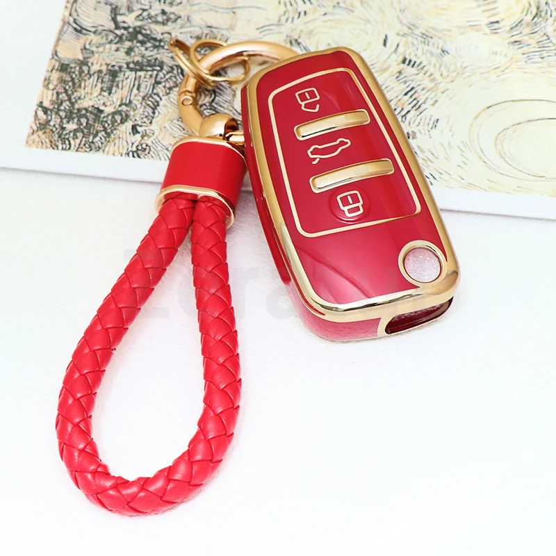 

Fashion TPU for Audi Q3 Q7 TTS R8 S6 RS3 A1 A3 A6 A6L Q2 Auto Keyless Protection Shell Fob Car Key Case Cover Holder Accessories