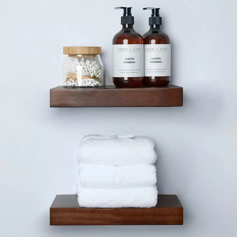 

Walnut 12 inch Floating Shelf, High End Solid Real Wood Small 12inch Floating Shelves for Wall Mounted, Dark Brown 12in Floating