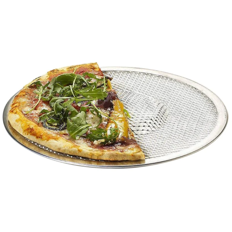 1pcs Pizza Baking Screen Aluminum Round Mesh Pizza Screen Baking Thin Crust Tray Mesh Aluminum Wire Pan Pizza Baking Tool