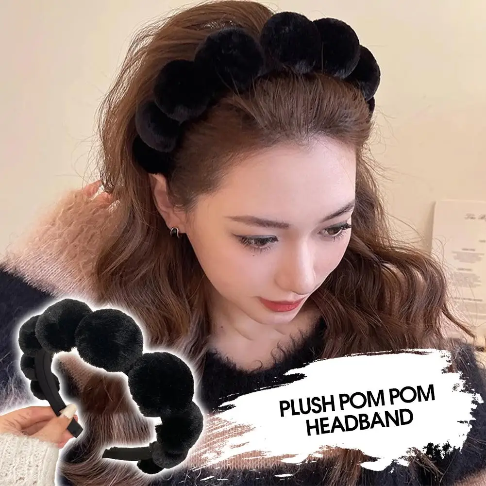 

Cute Women Hairbands Elegant Vintage Fashion Korean Plush Hair Band Hair Accessories Autumn And Winter