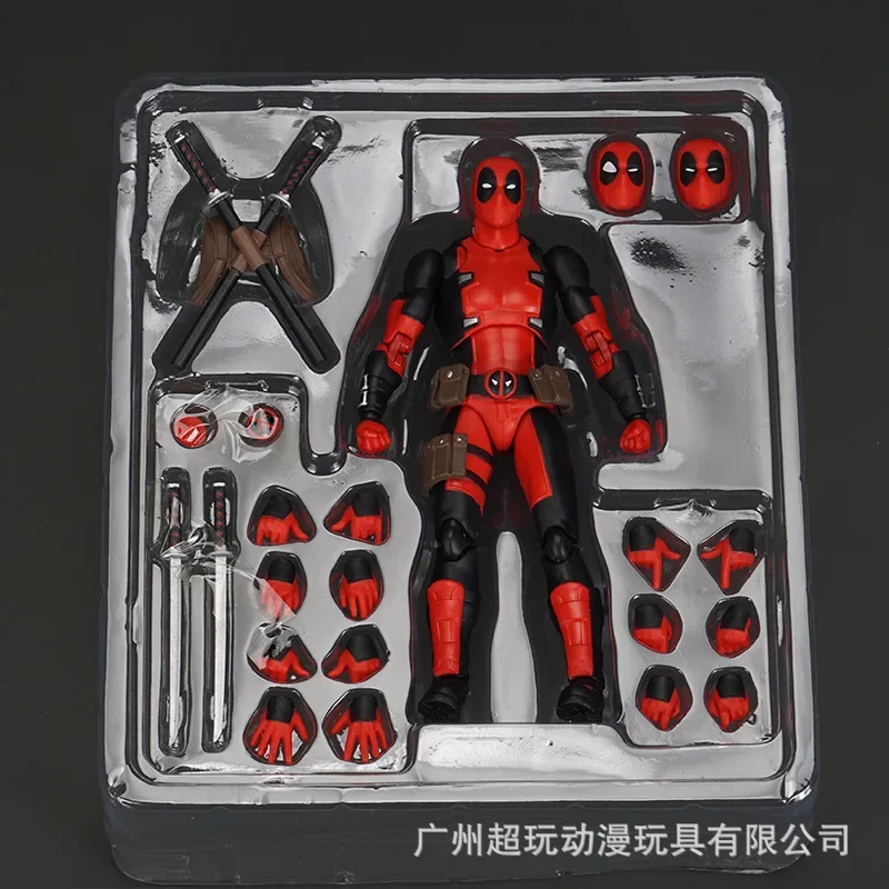 Mafex-Marvel X-Men Deadpool Figuras de Ação Anime, Versão Quadrinhos, Decoração Cartoon, Modelo de Brinquedo Colecionável, Presente de Aniversário Infantil, 082