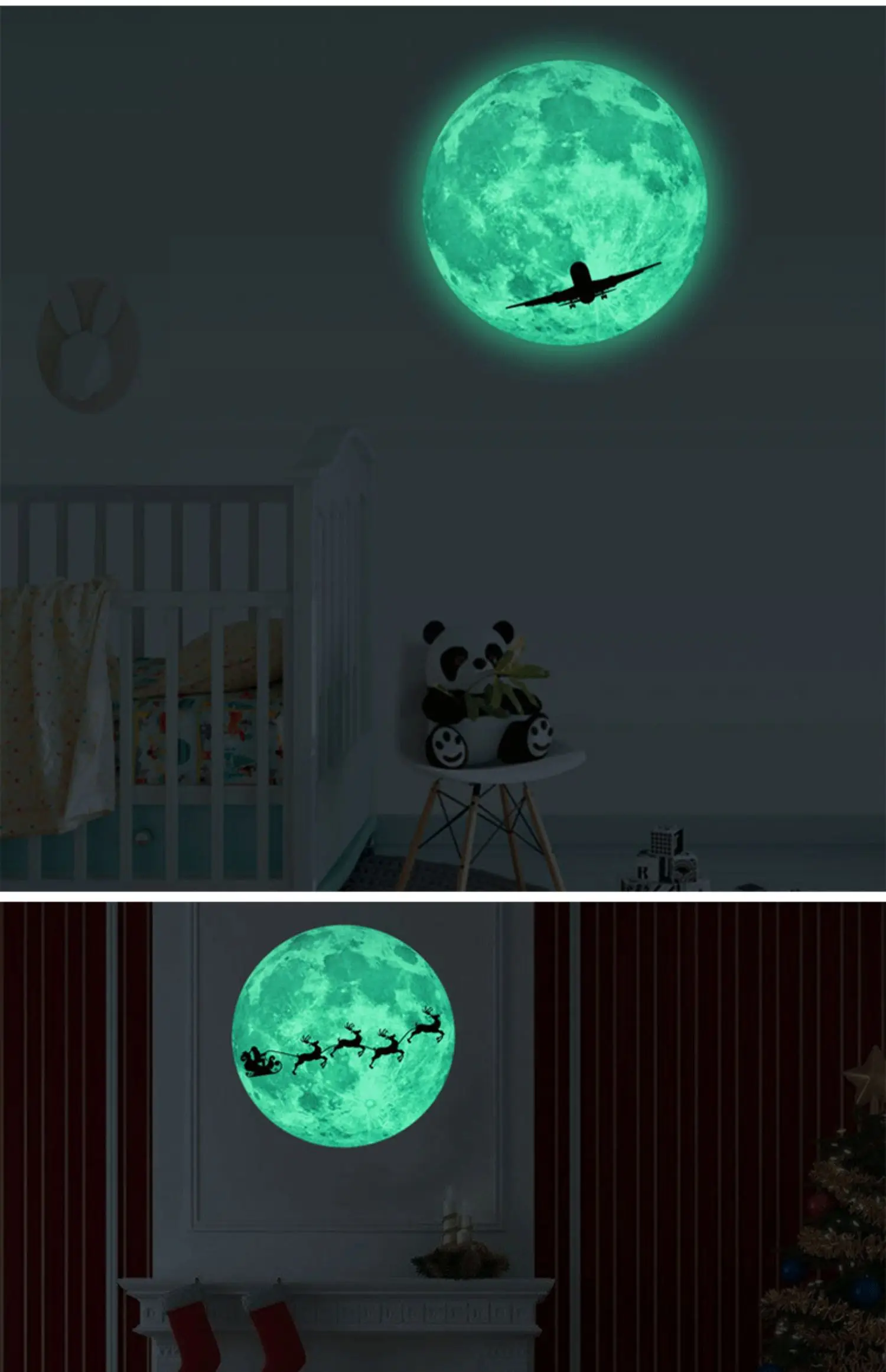 Leuchtende Mond-Wandaufkleber, Wohnzimmer, Schlafzimmer, Decke, Wanddekoration, leuchtende Aufkleber, fluoreszierende dekorative Wandaufkleber – Detail 7