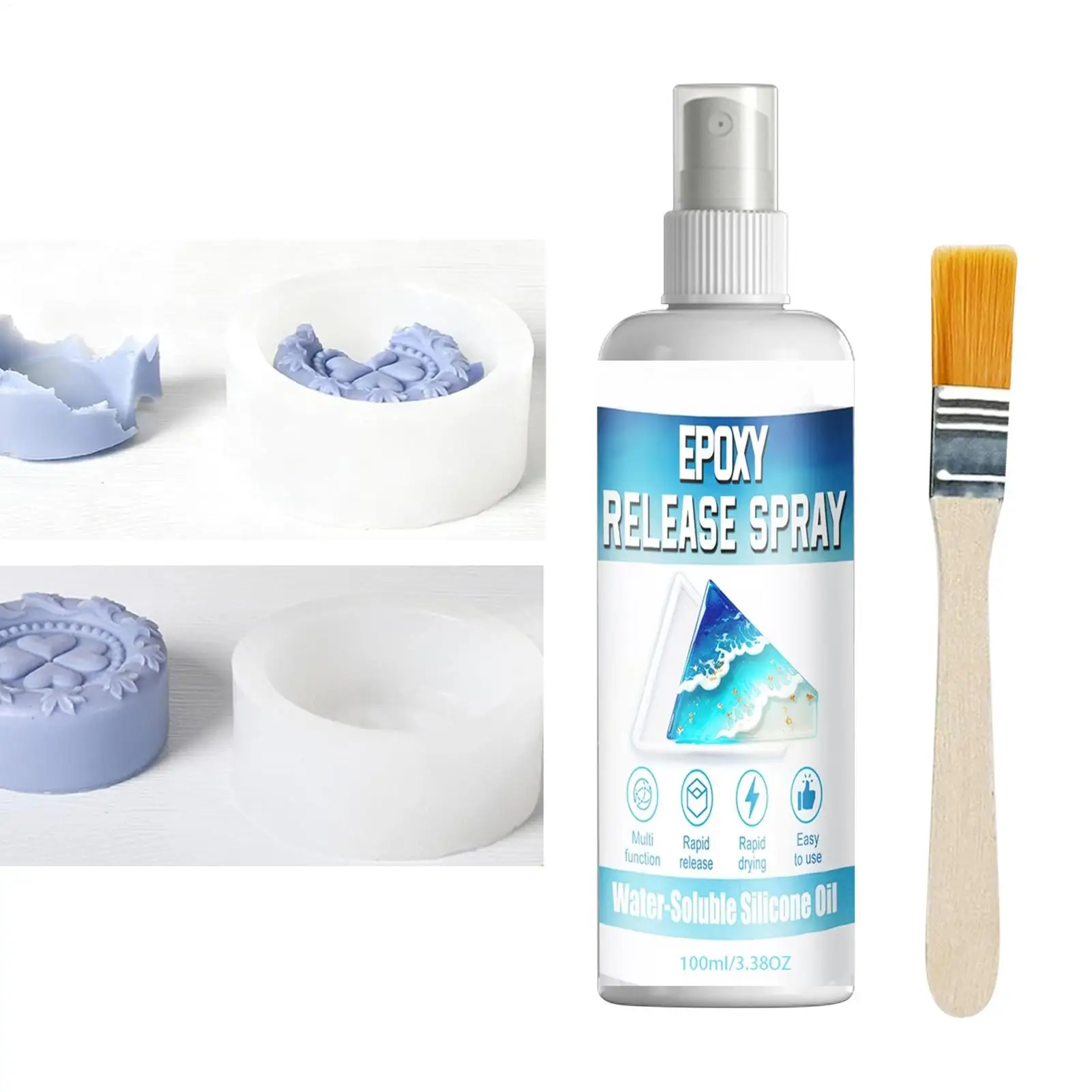 Resin Mold Release Spray 100ml Mold Removal Agent Epoxy Release Spray for Candle Soap Making Concrete Plaster Casting Home