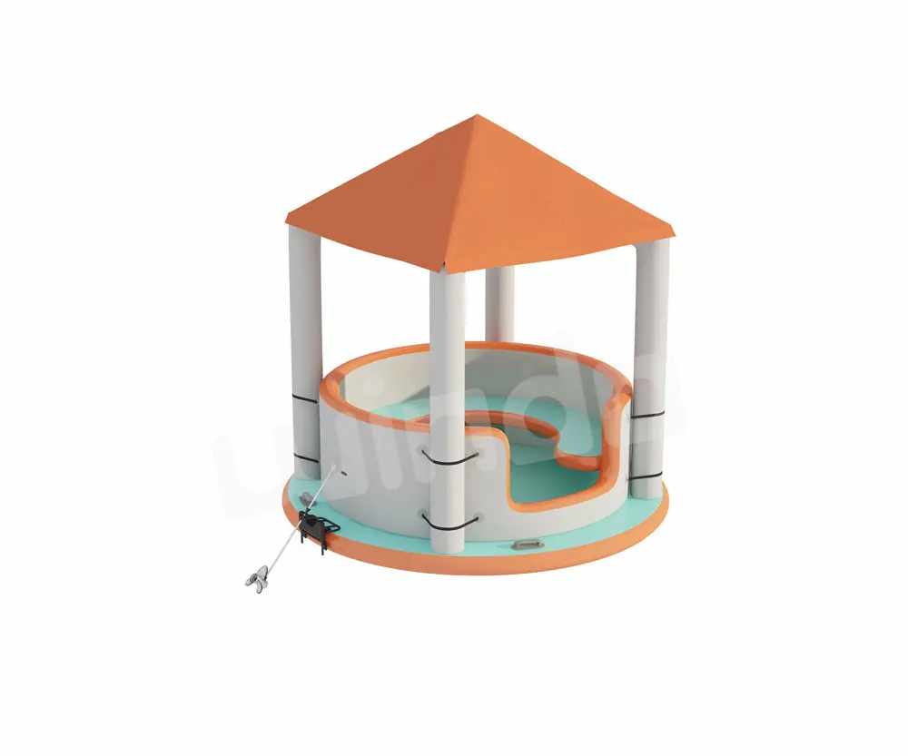 

Inflatable Magic Donut Boat 6 Person Water Grill Donut Boat Party Floating Insland