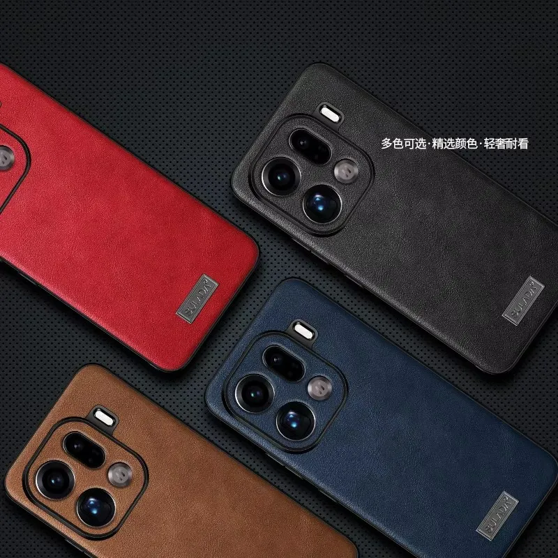 

High quality Retro Business Classical PU Leather Back Case For OPPO Find X9 Pro Camera Leather Protector Holes