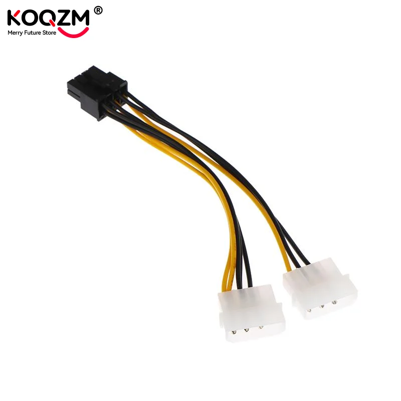 17cm 8Pin Male To Dual 4Pin Male Video Card Power Cord 1/2/5Pcs 8 Pin PCI Express To Dual 4 Pin Molex Graphics Card Power Cable