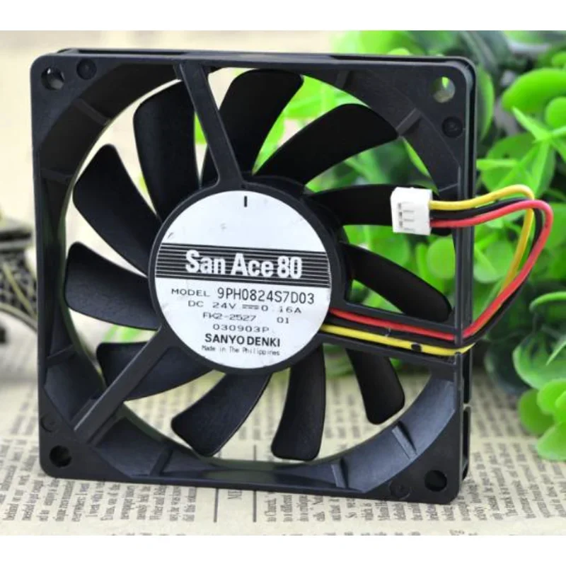 Nuova ventola di raffreddamento originale per SANYO 9PH0824S7D03 8015 8 cm 24 V 0,16 A Ventola di raffreddamento 80x80x15mm