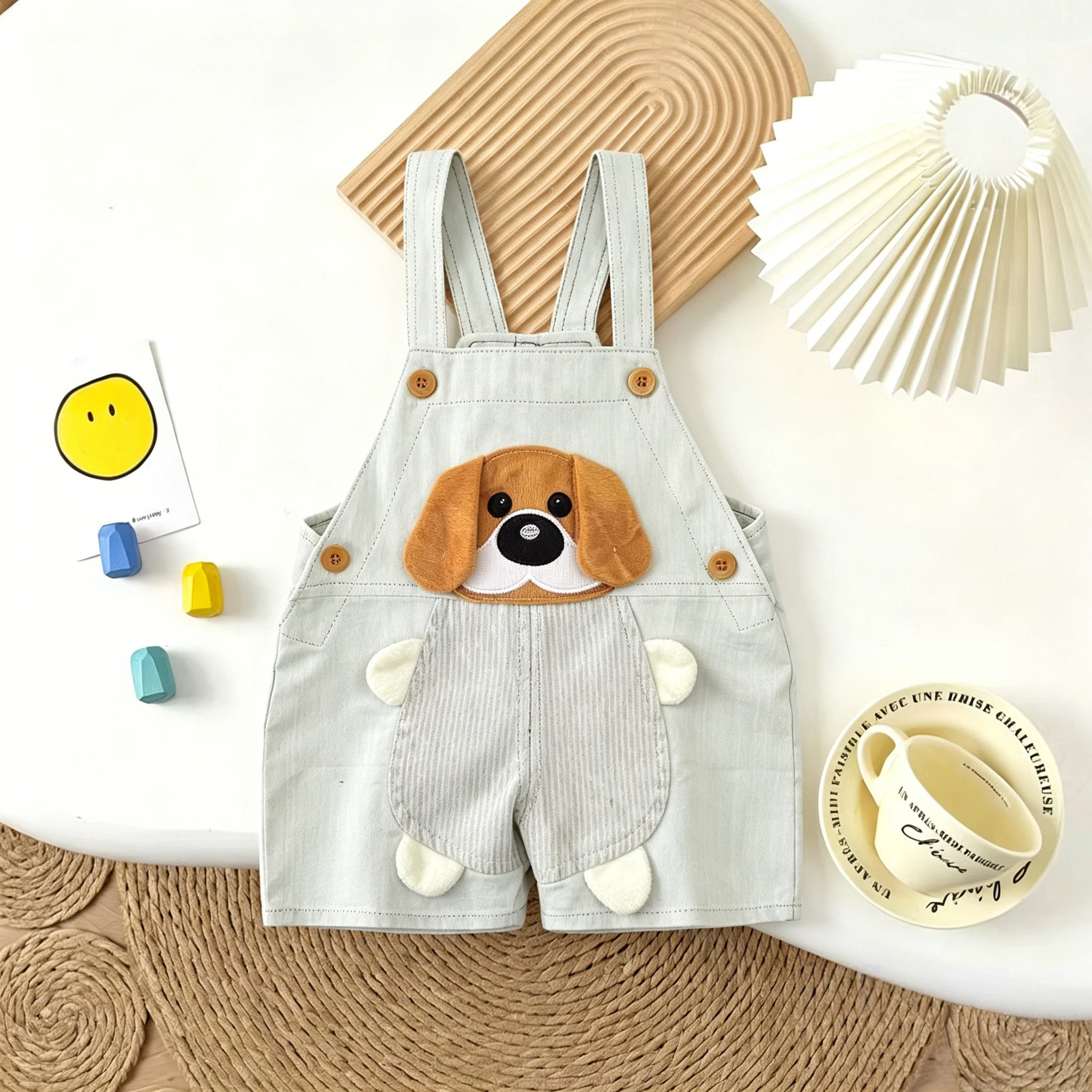 IENENS Baby Rompers Clothes Cartoon Shorts Toddler Overalls Summer Soft Thin Pants For 9-30 Months