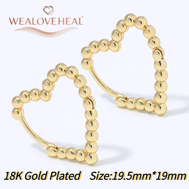 18K vergoldete Herzperlen-Huggie-Ohrringe für Frauen, minimalistische zarte Creolen, modischer Alltagsschmuck, Valentinstag- und Geburtstagsgeschenk – Detail 21