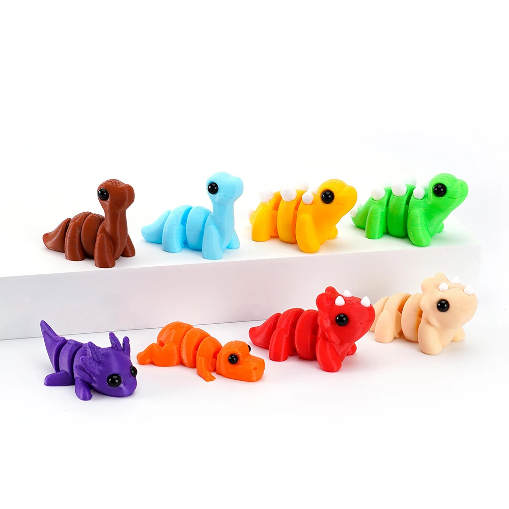 3D Gedrukt Speelgoed Dieren Dinosaurussen Figuren Model Multi-joint Beweegbare Ornament Decoratieve Desktop Creativiteit Nieuwigheid Speelgoed Kids Gift