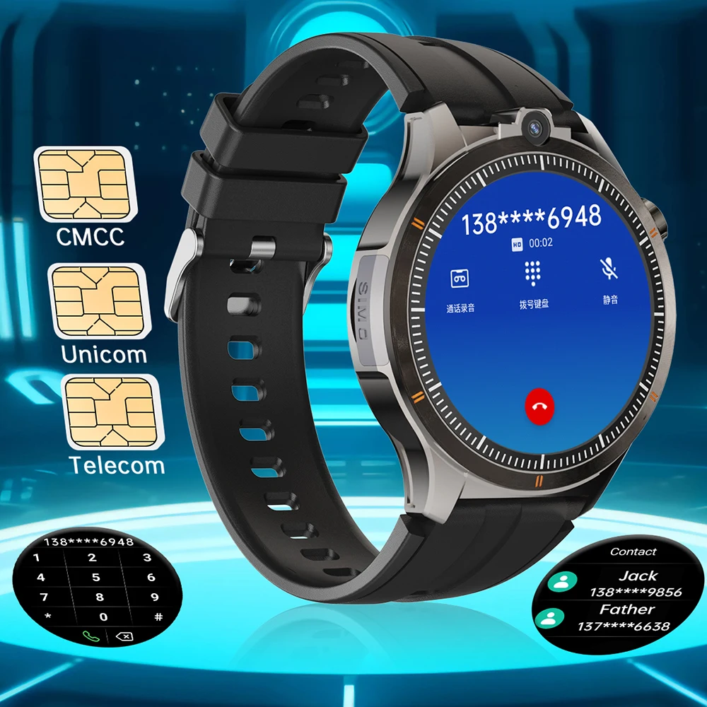 Reloj inteligente 5G/4G para hombre, 1,43 pulgadas, 466x466 AMOLED, 8GB + 128GB de RAM, batería de 800mah, cámara de 500W, GPS, WIFI, Google APPS, descarga